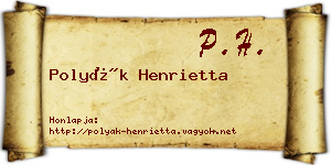Polyák Henrietta névjegykártya